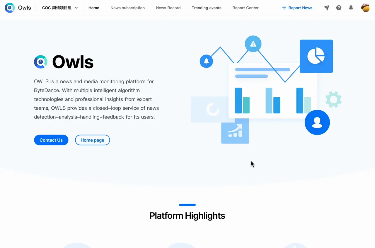 New landing page: introduction to OWLS, platform highlights and application scenarios